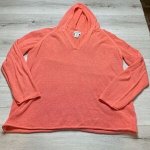 Caribbean Joe Knit Hoodie Women 1X Coral PreLoved